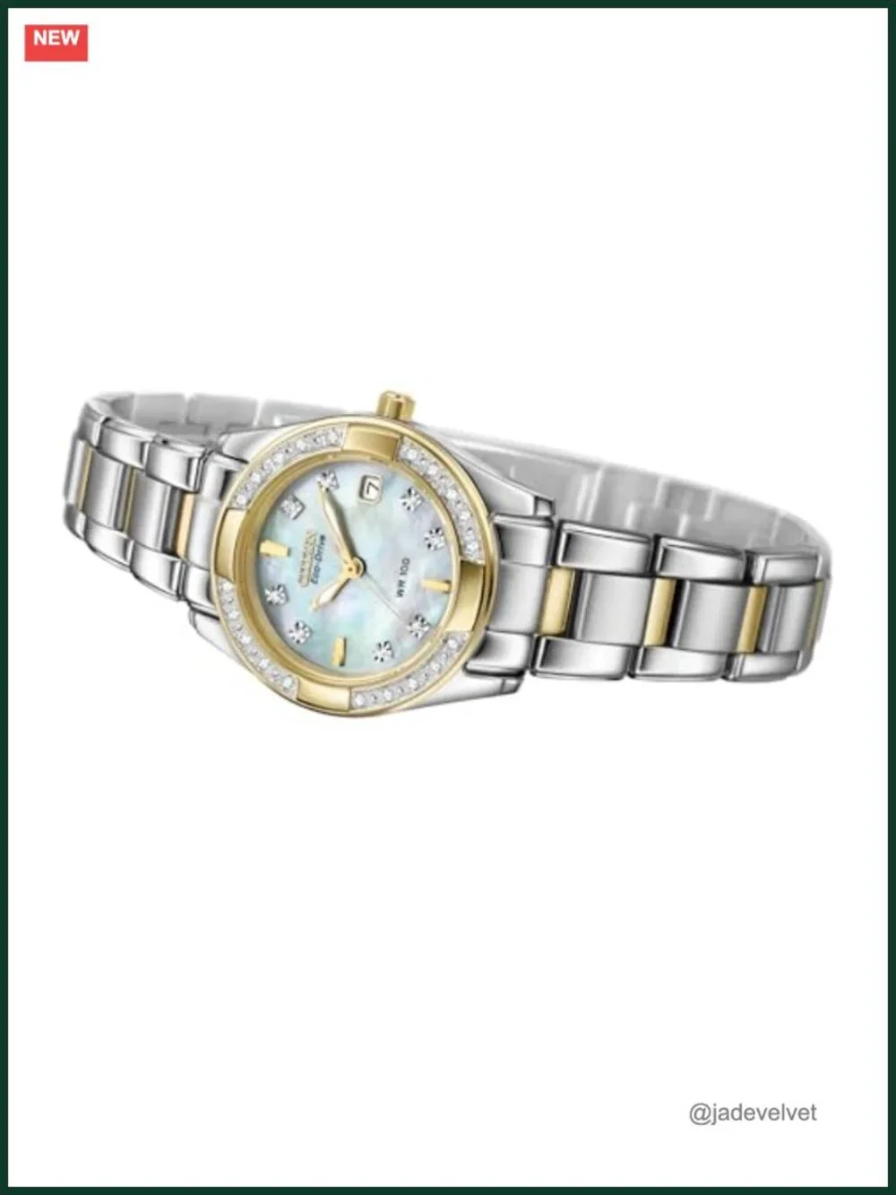 Eco-Drive Dress Watch Diamond Accents Two-Tone Stainless Steel